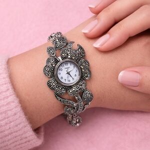 Elegant 926 Silver Floral Women's Watch " Jade Angel"  Mother Of Pearl